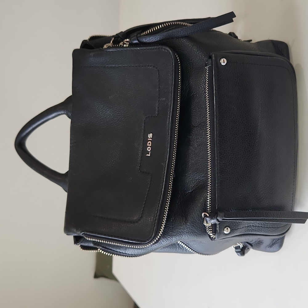 Lodis leather backpack purse and coin purse